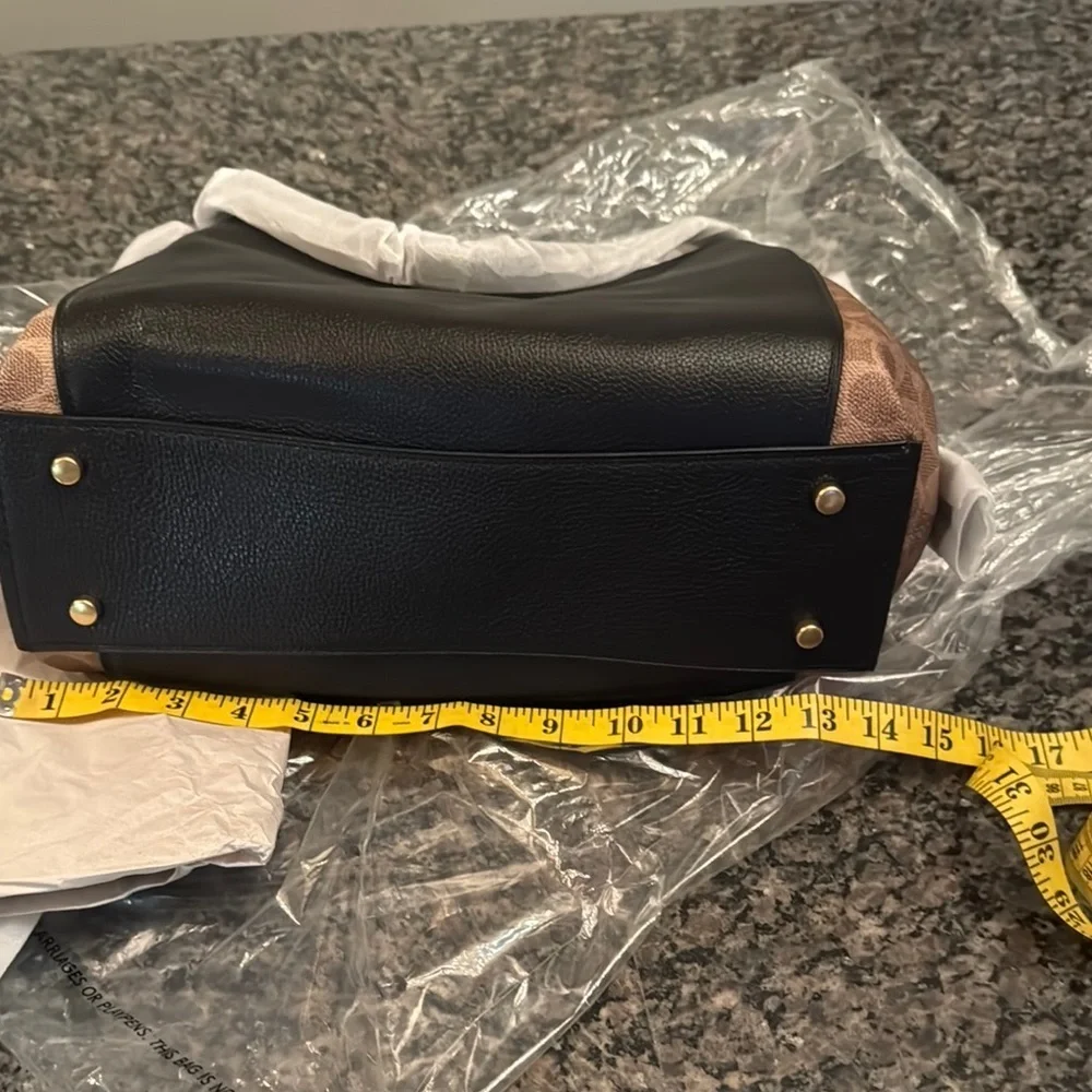 Coach Black leather and coated canvas Brown Women's Bag NWT - Picture 11 of 15